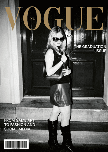 A vogue inspired cover with myself i designed for my yearbook graduation page